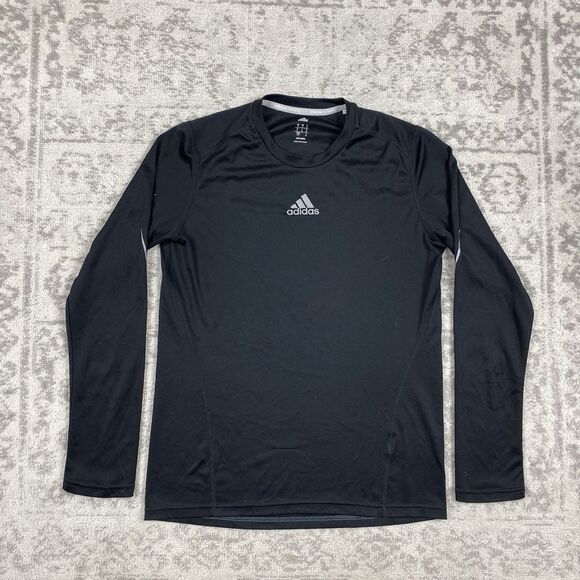 Adidas T Shirt Running Climalite Long Sleeve Black Shirt Mens Size Small - Picture 1 of 5